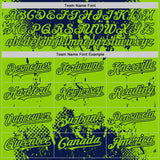 Custom Navy Neon Green Splash Art 3D Pattern Design Bomber Full-Snap Varsity Letterman Hoodie Jacket