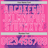 Custom Purple Pink Black-White Splash Art 3D Pattern Design Bomber Full-Snap Varsity Letterman Hoodie Jacket