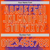 Custom Purple Orange-White Splash Art 3D Pattern Design Bomber Full-Snap Varsity Letterman Hoodie Jacket