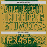 Custom Green Old Gold Splash Art 3D Pattern Design Bomber Full-Snap Varsity Letterman Hoodie Jacket