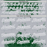 Custom Green Gray-White Splash Art 3D Pattern Design Bomber Full-Snap Varsity Letterman Hoodie Jacket