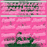 Custom Green Pink-White Splash Art 3D Pattern Design Bomber Full-Snap Varsity Letterman Hoodie Jacket