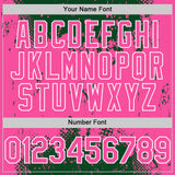 Custom Green Pink-White Splash Art 3D Pattern Design Bomber Full-Snap Varsity Letterman Hoodie Jacket