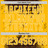 Custom Brown Gold-White Splash Art 3D Pattern Design Bomber Full-Snap Varsity Letterman Hoodie Jacket