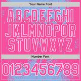 Custom Light Blue Pink-White Splash Art 3D Pattern Design Bomber Full-Snap Varsity Letterman Hoodie Jacket