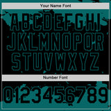 Custom Black Teal Splash Art 3D Pattern Design Bomber Full-Snap Varsity Letterman Hoodie Jacket