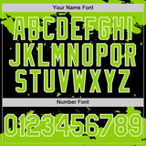 Custom Black Neon Green-White Splash Art 3D Pattern Design Bomber Full-Snap Varsity Letterman Hoodie Jacket