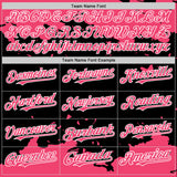 Custom Black Neon Pink-White Splash Art 3D Pattern Design Bomber Full-Snap Varsity Letterman Hoodie Jacket