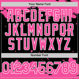 Custom Black Pink-White Splash Art 3D Pattern Design Bomber Full-Snap Varsity Letterman Hoodie Jacket