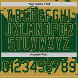 Custom Green Old Gold Splash Art 3D Pattern Design Bomber Full-Snap Varsity Letterman Hoodie Jacket