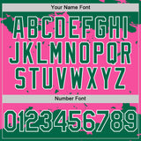 Custom Pink Kelly Green-White Splash Art 3D Pattern Design Bomber Full-Snap Varsity Letterman Hoodie Jacket