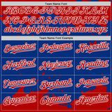 Custom Royal Red-White Splash Art 3D Pattern Design Bomber Full-Snap Varsity Letterman Hoodie Jacket