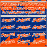 Custom Royal Orange-White Splash Art 3D Pattern Design Bomber Full-Snap Varsity Letterman Hoodie Jacket