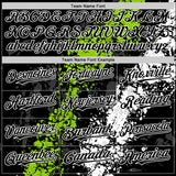 Custom Black Neon Green-White Splash Art 3D Pattern Design Bomber Full-Snap Varsity Letterman Hoodie Jacket