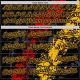 Custom Black Red-Gold Splash Art 3D Pattern Design Bomber Full-Snap Varsity Letterman Hoodie Jacket