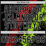 Custom Black Red Neon Green-White Splash Art 3D Pattern Design Bomber Full-Snap Varsity Letterman Hoodie Jacket