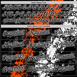 Custom Black Orange-White Splash Art 3D Pattern Design Bomber Full-Snap Varsity Letterman Hoodie Jacket