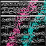 Custom Black Pink Aqua-White Splash Art 3D Pattern Design Bomber Full-Snap Varsity Letterman Hoodie Jacket