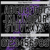 Custom Black Purple Gray-White Splash Art 3D Pattern Design Bomber Full-Snap Varsity Letterman Hoodie Jacket
