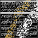 Custom Black Old Gold-White Splash Art 3D Pattern Design Bomber Full-Snap Varsity Letterman Hoodie Jacket