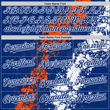 Custom Royal Orange-White Splash Art 3D Pattern Design Bomber Full-Snap Varsity Letterman Hoodie Jacket