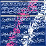 Custom Royal Pink-White Splash Art 3D Pattern Design Bomber Full-Snap Varsity Letterman Hoodie Jacket