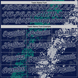 Custom Navy Teal-Gray Splash Art 3D Pattern Design Bomber Full-Snap Varsity Letterman Hoodie Jacket