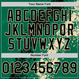 Custom Kelly Green Black-Cream Splash Art 3D Pattern Design Bomber Full-Snap Varsity Letterman Hoodie Jacket