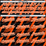 Custom Black Orange-White Zigzag Shape 3D Pattern Design Bomber Full-Snap Varsity Letterman Hoodie Jacket