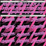 Custom Black Pink-White Zigzag Shape 3D Pattern Design Bomber Full-Snap Varsity Letterman Hoodie Jacket