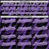 Custom Black Purple-White Zigzag Shape 3D Pattern Design Bomber Full-Snap Varsity Letterman Hoodie Jacket