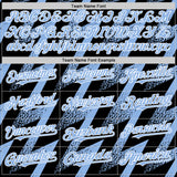 Custom Black Light Blue-White Zigzag Shape 3D Pattern Design Bomber Full-Snap Varsity Letterman Hoodie Jacket