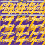 Custom Purple Gold-White Zigzag Shape 3D Pattern Design Bomber Full-Snap Varsity Letterman Hoodie Jacket