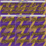 Custom Purple Old Gold Black-White Zigzag Shape 3D Pattern Design Bomber Full-Snap Varsity Letterman Hoodie Jacket