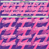 Custom Purple Pink-White Zigzag Shape 3D Pattern Design Bomber Full-Snap Varsity Letterman Hoodie Jacket