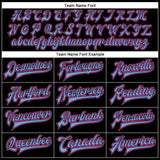 Custom Black Pink-Light Blue Bomber Full-Snap Varsity Faux Leather Letterman Jacket