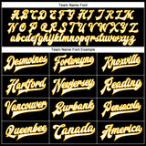 Custom Black White-Gold Bomber Full-Snap Varsity Faux Leather Letterman Jacket