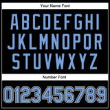 Custom Black Light Blue-White Bomber Full-Snap Varsity Faux Leather Letterman Jacket