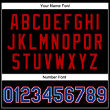 Custom Black Royal-Red Bomber Full-Snap Varsity Faux Leather Letterman Jacket