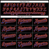 Custom Black Royal-Orange Bomber Full-Snap Varsity Faux Leather Letterman Jacket