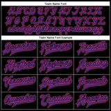 Custom Black Purple-Pink Bomber Full-Snap Varsity Faux Leather Letterman Jacket