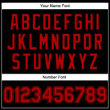 Custom Black Red-Black Bomber Full-Snap Varsity Faux Leather Letterman Jacket