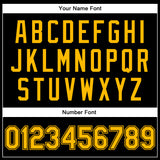 Custom Black Gold-Black Bomber Full-Snap Varsity Faux Leather Letterman Jacket