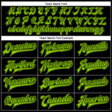 Custom Black Neon Green-Black Bomber Full-Snap Varsity Faux Leather Letterman Jacket