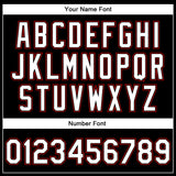 Custom Black White-Red Bomber Full-Snap Varsity Faux Leather Letterman Jacket