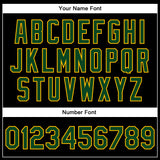 Custom Black Green-Gold Bomber Full-Snap Varsity Faux Leather Letterman Jacket