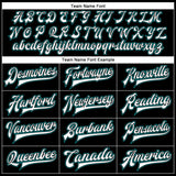 Custom Black White-Teal Bomber Full-Snap Varsity Faux Leather Letterman Jacket