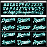 Custom Black White-Aqua Bomber Full-Snap Varsity Faux Leather Letterman Jacket