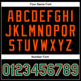 Custom Black Kelly Green-Orange Bomber Full-Snap Varsity Faux Leather Letterman Jacket