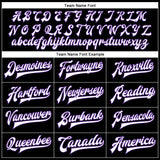 Custom Black White-Purple Bomber Full-Snap Varsity Faux Leather Letterman Jacket